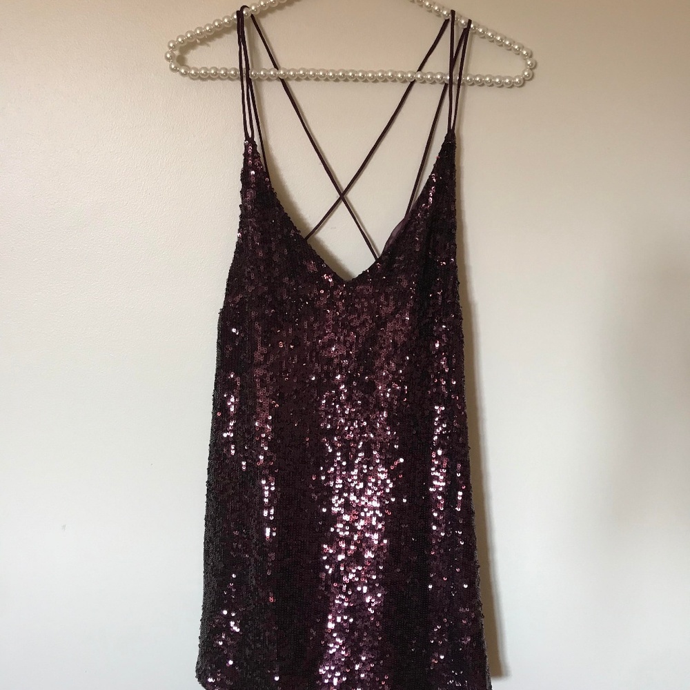 Sparkly Purple Free People Strappy Dress